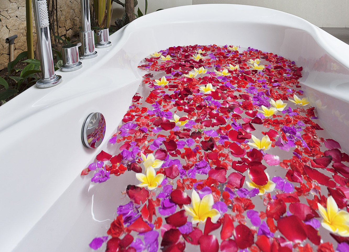 petals in bath